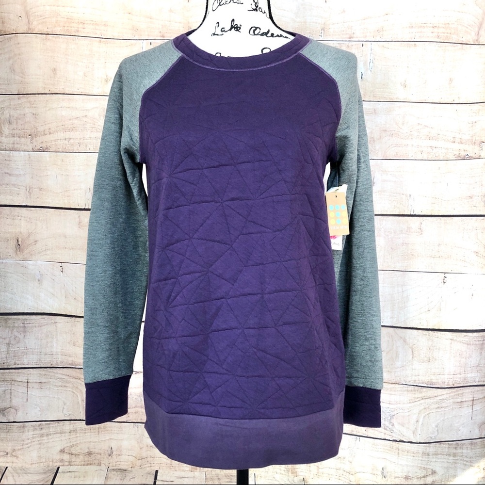 Pink Lotus Quilted Reglan Long Sleeve Top Size XS